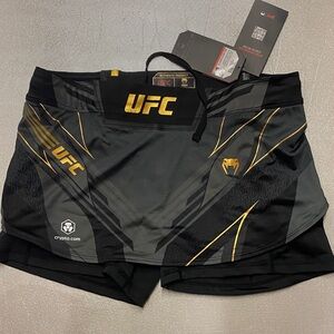 UFC Gray and Gold Fight Shorts
